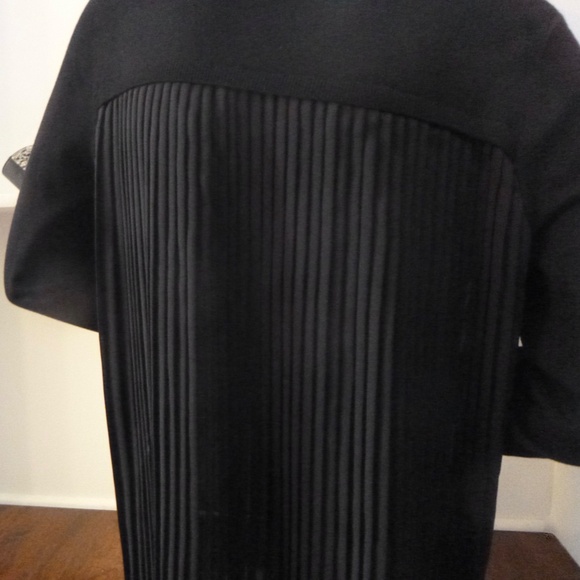 ADRIANNA PAPELL PLEATED WOVEN BACK SWEATER TOP M BLACK - Picture 2 of 16